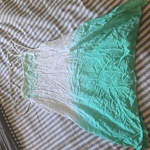 Altar'd State White and Green Embroidered Dress